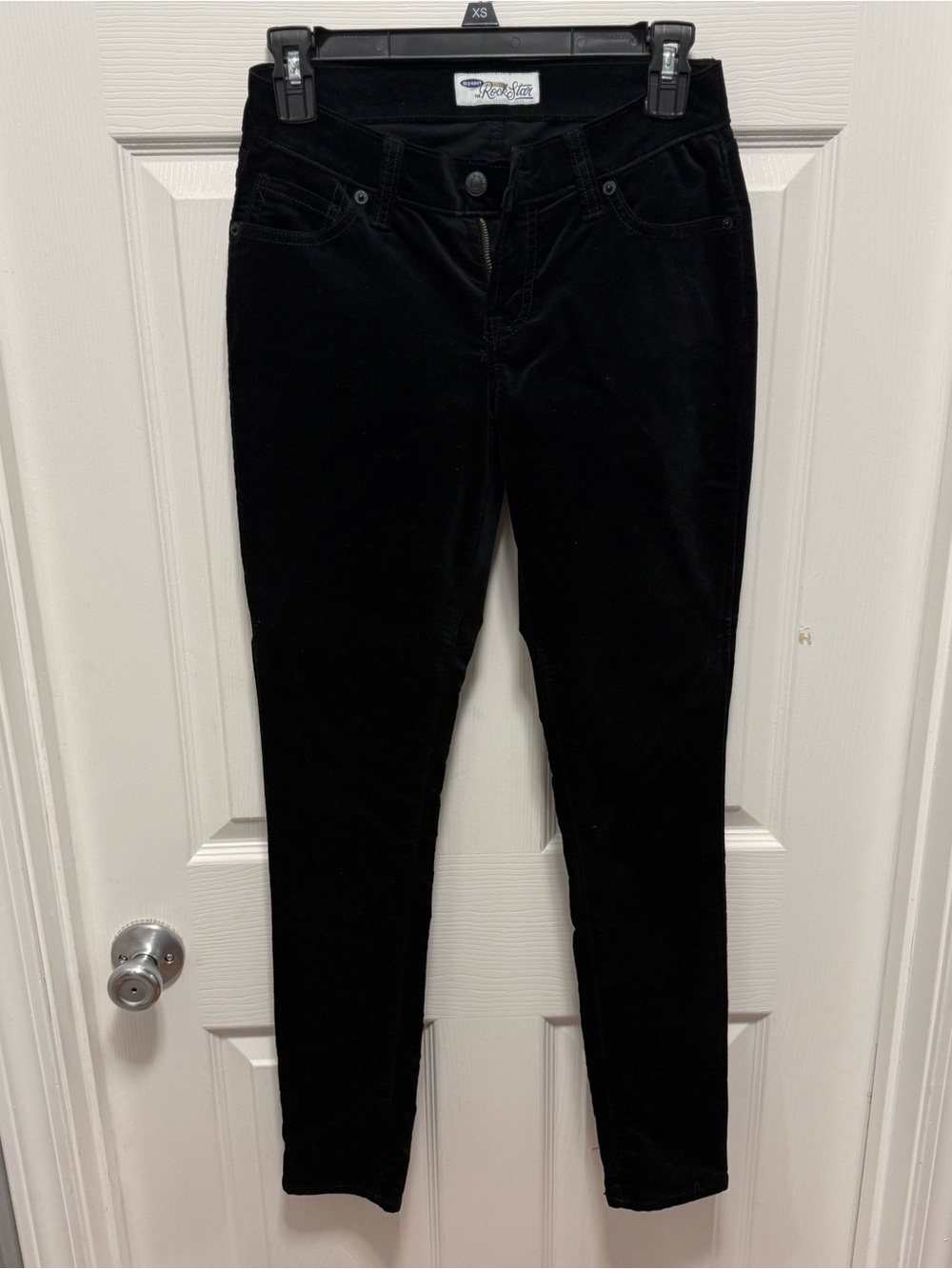 Old Navy Rockstar Black Velvet Skinny Pants